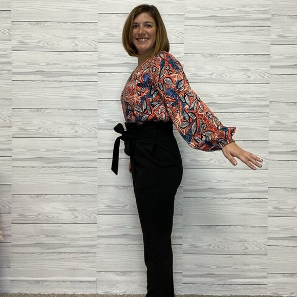 Paperbag Waist Ankle Pants - Black - Picture 3 of 3